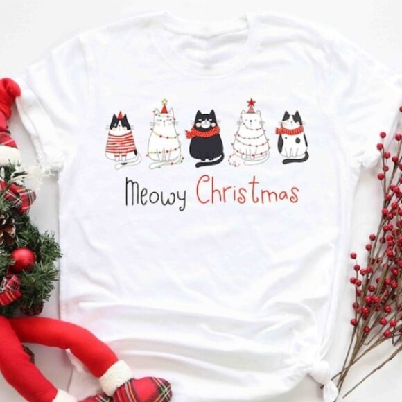 Christmas Cat Shirt, Merry Christmas, Cat Lover Shirt - Picture 1 of 4